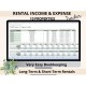 Rental Income Expense Tracker Landlord Tenant Properties Long-term Short-term Property Management