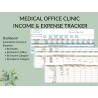 Medical Office Clinic Income Expense Tracker Doctors Office Spreadsheet Doctor Pay Clinic Fees Tracking Template