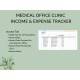 Medical Office Clinic Doctor Office Income Expense Tracking spreadsheet