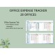 20 Offices Expense Bills Tracker Bill Payment Tracking by Month, Office, Due Date, Date Paid, Amount Paid, Vendors Cost Centers