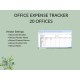 20 Offices Expense Bills Tracker Bill Payment Tracking by Month, Office, Due Date, Date Paid, Amount Paid, Vendors Cost Centers