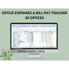 Bill Payment Tracking 20 OFFICES Expenses Bills Tracker Vendor List Amount Due Balance Cost Center Tracking