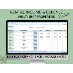 Multi-Unit Multi-Family Home Rental Income Expense Tracker Landlord Tenant Properties Long-term Short-term Property Management