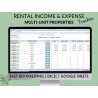 31 Multi-Unit Properties Multi-Family Homes Rental Income Expense Tracker Landlord Rental Spreadsheet Property Management
