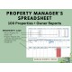 Property Managers Spreadsheet 100 Properties Owner Reports Rental Income Expense Tracker Rent Due Balance Due Rent Receipt