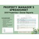 Property Managers Spreadsheet 100 Properties Owner Reports Rental Income Expense Tracker Rent Due Balance Due Rent Receipt