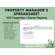 Property Managers Spreadsheet 100 Properties Owner Reports Rental Income Expense Tracker Rent Due Balance Due Rent Receipt