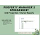 Property Managers Spreadsheet 100 Properties Owner Reports Rental Income Expense Tracker Rent Due Balance Due Rent Receipt