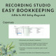 Sound Recording Studio Easy Bookkeeping Business Spreadsheet Income Expense Profit Loss Excel Google Sheets