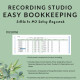 Sound Recording Studio Easy Bookkeeping Business Spreadsheet Income Expense Profit Loss Excel Google Sheets