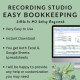 Sound Recording Studio Easy Bookkeeping Business Spreadsheet Income Expense Profit Loss Excel Google Sheets