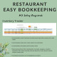 Restaurant Bookkeeping Spreadsheet Income Expense Profit Loss Inventory Tracking Excel Google Sheets