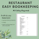 Restaurant Bookkeeping Spreadsheet Income Expense Profit Loss Inventory Tracking Excel Google Sheets