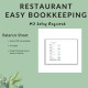 Restaurant Bookkeeping Spreadsheet Income Expense Profit Loss Inventory Tracking Excel Google Sheets