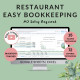 Restaurant Bookkeeping Spreadsheet Income Expense Profit Loss Inventory Tracking Excel Google Sheets