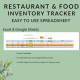 Food Restaurant Inventory Tracking Food Expiration Stock Reorder Levels Excel Google Sheets