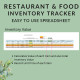 Food Restaurant Inventory Tracking Food Expiration Stock Reorder Levels Excel Google Sheets