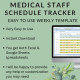 Medical Office Weekly Staff Schedule Template | Printable Planner Shifts, Locations, Doctors | Hours Worked Wages