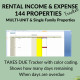 144 Multi-Unit Single Family Properties Rental Income Expense Landlords Property Management Spreadsheet Excel Google Sheets