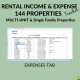 144 Multi-Unit Single Family Properties Rental Income Expense Landlords Property Management Spreadsheet Excel Google Sheets