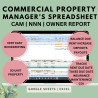 Commercial Property Manager Spreadsheet Income Expenses CAM NNN Rent Due Taxes Insurance Maintenance Multiple Offices