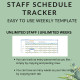 Weekly Staff Schedule Template Locations Time periods Overnight Shifts Printable Employee Planner Hours Worked Wages