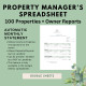 Property Managers Spreadsheet 100 Properties Owner Reports Rental Income Expense Tracker Rent Due Balance Due Rent Receipt