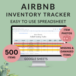 Inventory Tracker AirBnB Hotel Vacation Rental Property, Checklist with Photos, Automatic Missing Damaged Items Google Sheets