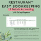 Restaurant Bookkeeping Spreadsheet 13 Periods Accounting Income Expense Profit Loss Inventory Tracking