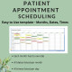 Patient Appointment Scheduling Template Clinic Medical Office - Any time intervals Appointment Status Google Sheets Excel