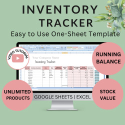 Easy Inventory Tracker with Running Stock Balance Incoming Outgoing Current Stock Makers Sellers Resellers Template