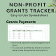 Grants Tracker Spreadsheet for Non Profit Organizations