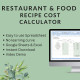 Recipe Cost Calculator for Restaurant & Food Main  & Sub Recipes Costing, Profit Margin Excel Google Sheets