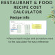 Recipe Cost Calculator for Restaurant & Food Main  & Sub Recipes Costing, Profit Margin Excel Google Sheets