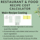 Recipe Cost Calculator for Restaurant & Food Main  & Sub Recipes Costing, Profit Margin Excel Google Sheets