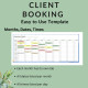 Client Booking Appointment Scheduling Template Photographer Event Venue Planner Unlimited Customers Google Sheets Excel