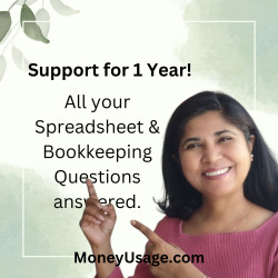 Spreadsheet Support for 1 Year | Bookkeeping Support