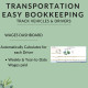 Easy Bookkeeping Transportation Delivery Vehicles Trucks Drivers | Income Expenses Wages Profit Loss Excel Google Sheets