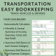 Easy Bookkeeping Transportation Delivery Vehicles Trucks Drivers | Income Expenses Wages Profit Loss Excel Google Sheets