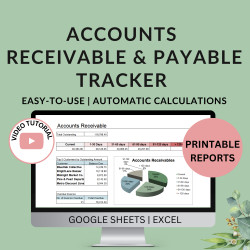 Accounts Receivable Payable Tracker Open Invoices Printable Aging Reports Excel Google Sheets Small Business Spreadsheet