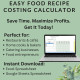 Easy Food Recipe Costing Calculator for Restaurants & Home - Weight Conversion, Yield %, Cost & Profit | Excel & Google Sheets