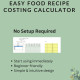 Easy Food Recipe Costing Calculator for Restaurants & Home - Weight Conversion, Yield %, Cost & Profit | Excel & Google Sheets