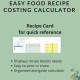 Easy Food Recipe Costing Calculator for Restaurants & Home - Weight Conversion, Yield %, Cost & Profit | Excel & Google Sheets