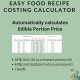 Easy Food Recipe Costing Calculator for Restaurants & Home - Weight Conversion, Yield %, Cost & Profit | Excel & Google Sheets