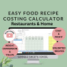 Easy Food Recipe Costing Calculator for Restaurants & Home - Weight Conversion, Yield %, Cost & Profit | Excel & Google Sheets