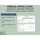 Clinic Medical Office Spreadsheet Tracker: Income Expenses Doctors Visit Types Insurance Vendors Locations