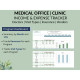 Clinic Medical Office Spreadsheet Tracker: Income Expenses Doctors Visit Types Insurance Vendors Locations