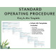 Standard Operating Procedure Template SOP | Company Task Documentation | Business Process Checklist | Excel Google Sheets