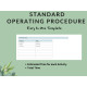 Standard Operating Procedure Template SOP | Company Task Documentation | Business Process Checklist | Excel Google Sheets
