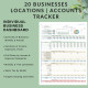 Multi-Business Accounting Spreadsheet: Income & Expense Tracker (Excel, Google Sheets) | 20 Businesses, Locations, Accounts